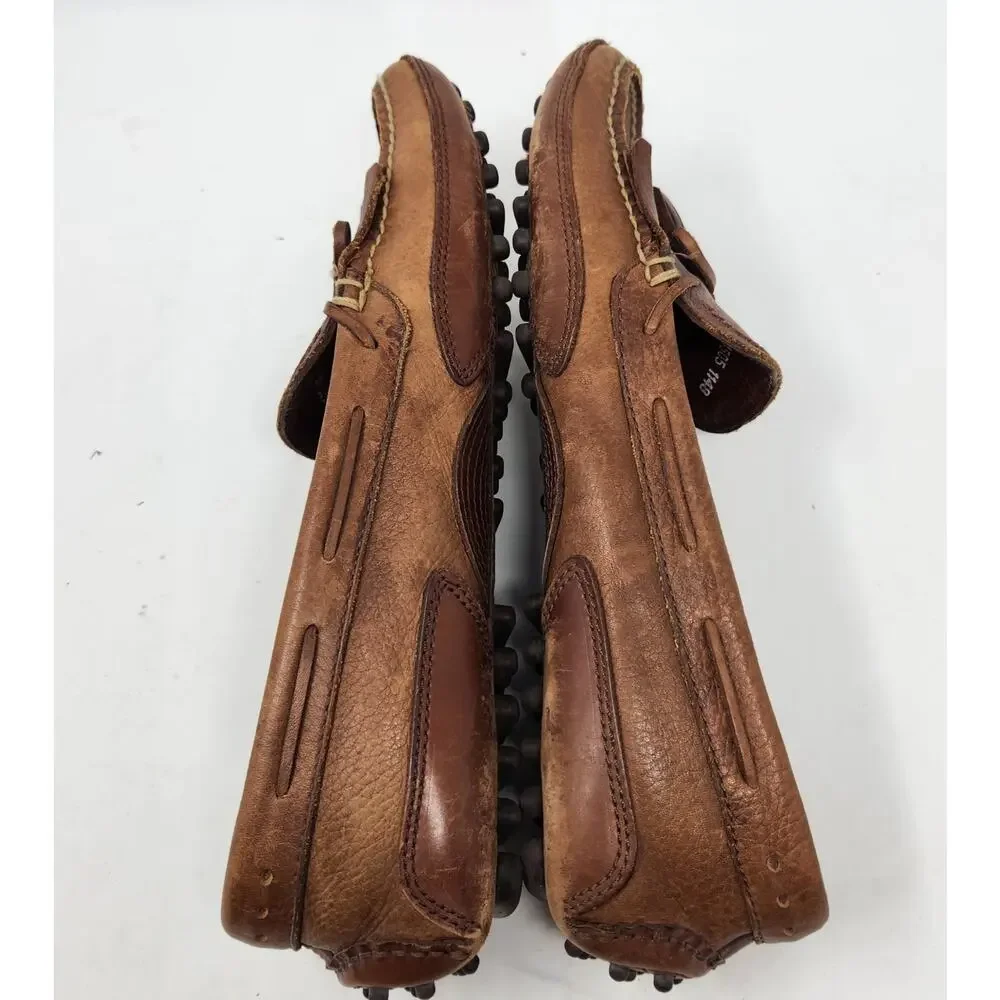 Cable & Co. Vintage Brown Leather Woven Tassels Brazil Slip On Loafers 11 D